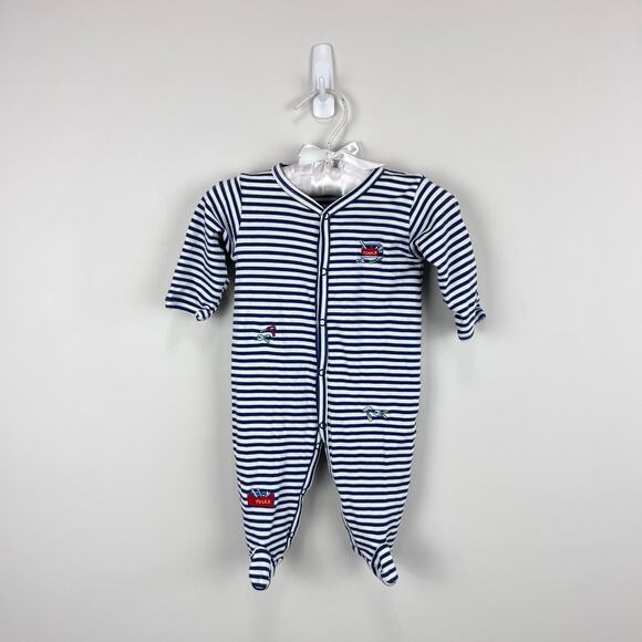 Kissy Kissy Striped Toolbox Footie Coverall 0-3 Months - Picture 1 of 6